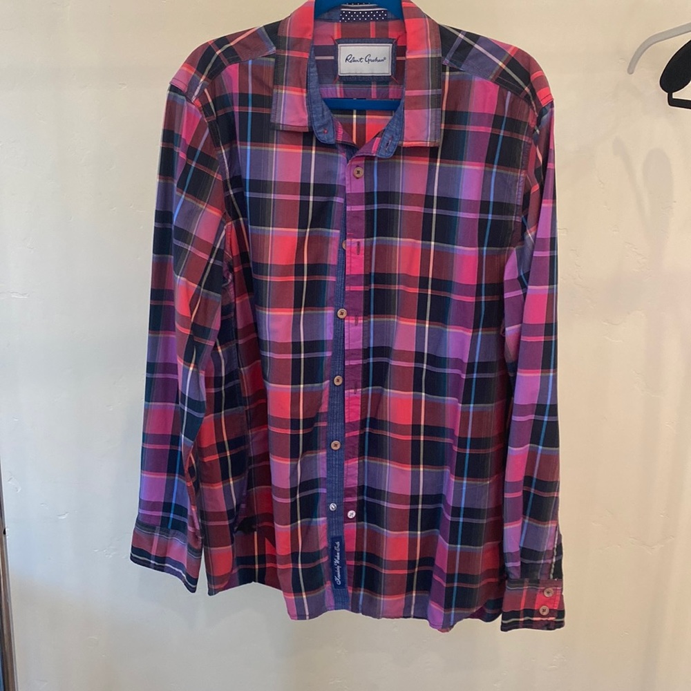 Robert Graham Tailored Fit, long sleeve buttoned down shirt, size 2XL.